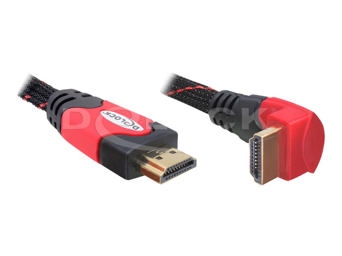 DELOCK Kabel HDMI A-A St/St gewinkelt 1m - Vorderansicht