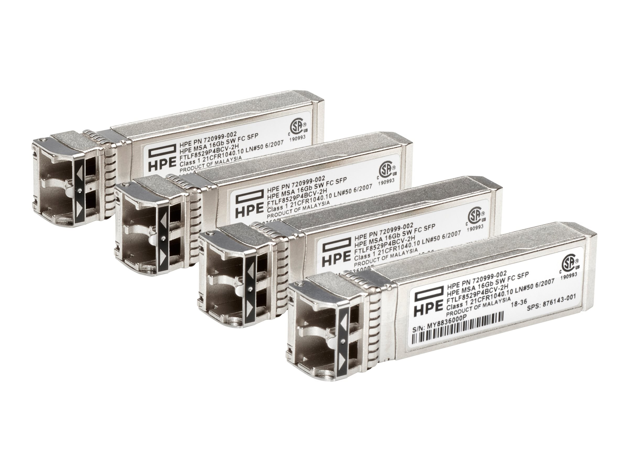 HPE MSA 32Gb SFP+ Short Wave Fibre Channel 4-pack Transceiver Option Bdl