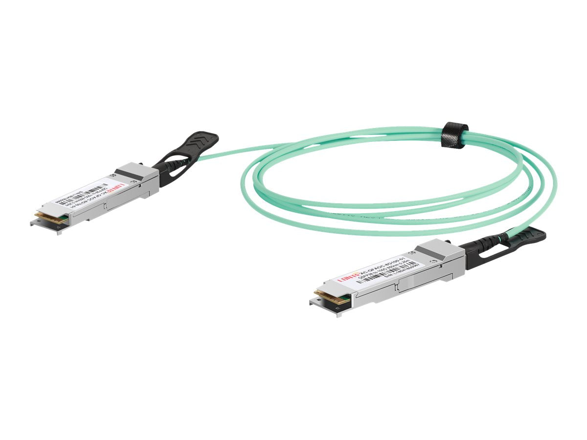 DIGITUS 100G QSFP28 to QSFP28 Active Optical Cable MMF 850nm 10m - Vorderansicht