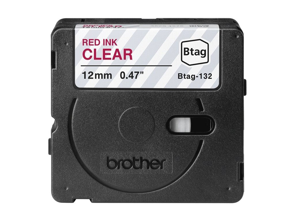 BROTHER BTAG132 Ribbon 12MM Red on Transparent - Verpackung