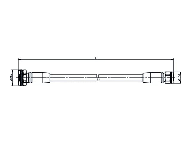 PUC TELEGÄRTNER 4.3-10 - 2.2-5 Jumper-Kabel 3/8z Flex. IP67 L 2.0m. mS-mS. G57 3/8z Flex. JMPR/207ET 4.3-10 auf 2.2-5 Screw Type Jum