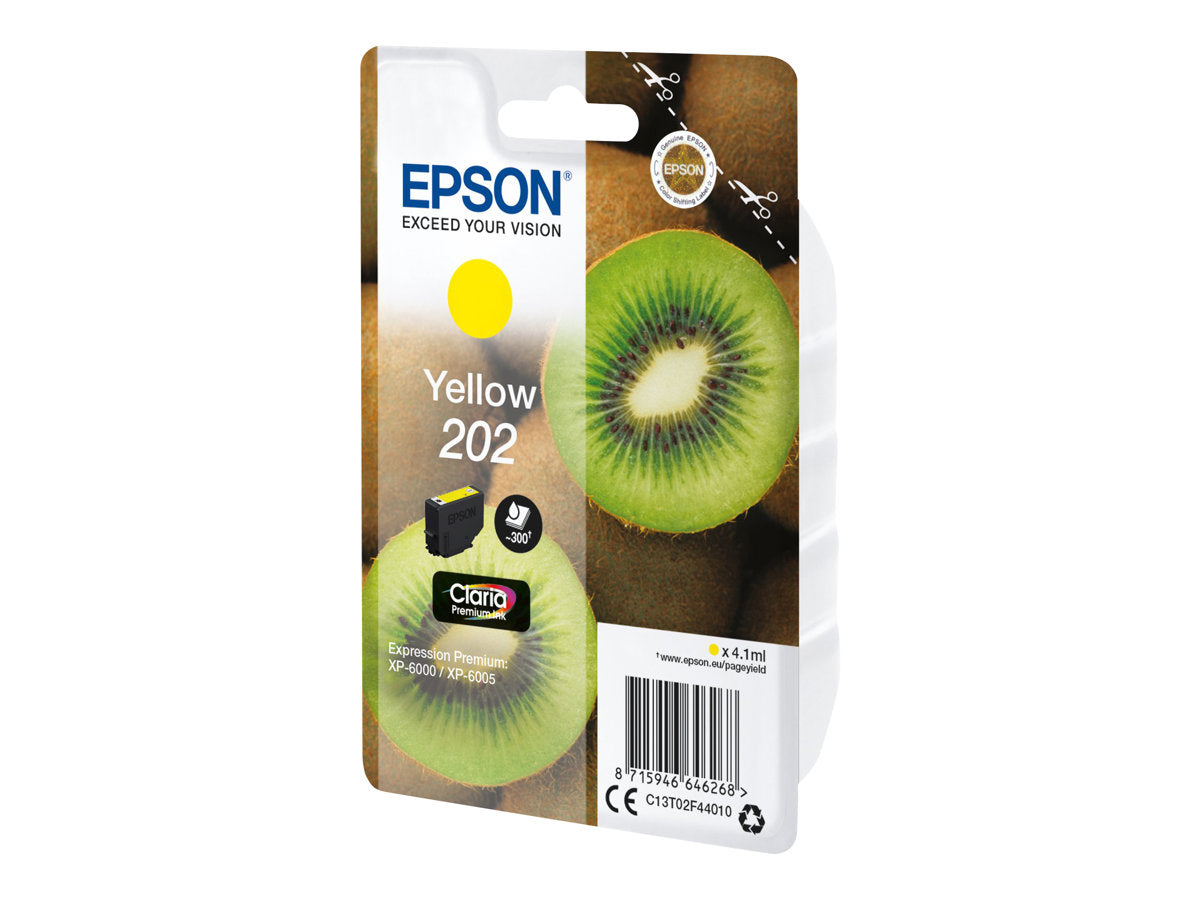 EPSON 4LB Singlepack Yellow 202 Kiwi Clara Premium Ink Verpackung