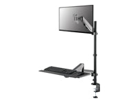 NEOMOUNTS desk mounted sit-stand workstation Screen Keyboard & Mouse