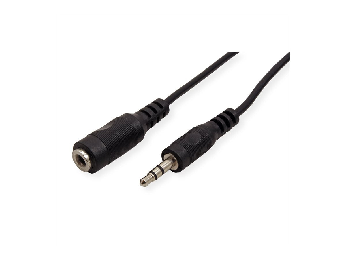 VALUE 3,5mm Verlängerungskabel ST / BU schwarz 5m - Vorderansicht