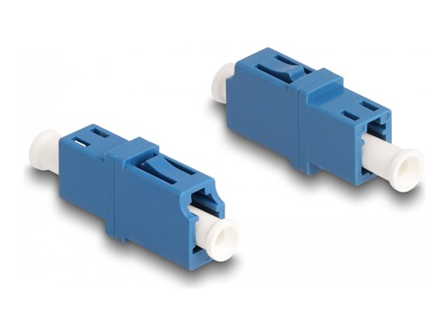 DELOCK LWL Kupplung LC Simplex Buchse zu LC Simplex Buchse UPC blau Vorderansicht