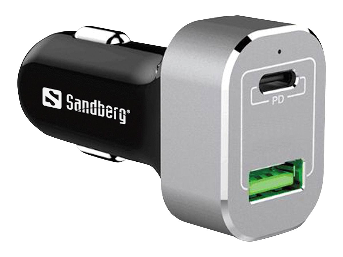 SANDBERG Car Charger USB-C PD+QC3.0 63W Vorderansicht
