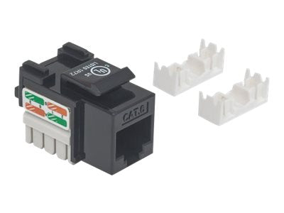 INTELLINET Cat6 Modularbuchse UTP Keystone Jack schwarz Vorderansicht