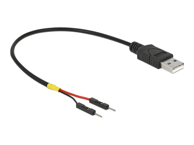 DELOCK USB Stromkabel Typ-A auf 2 x Pfostenstecker einzeln Strom 20cm - Vorderansicht