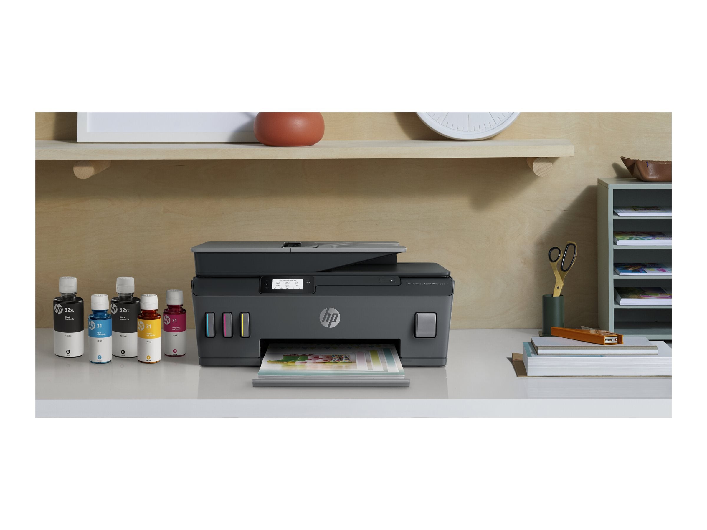 HP Smart Tank Plus 655 Wireless Multifunktionsdrucker Rückansicht