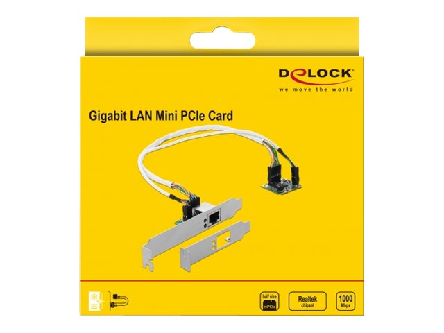 DELOCK Mini PCIe I/O PCIe half size 1 x Gigabit LAN Low Profile Verpackung