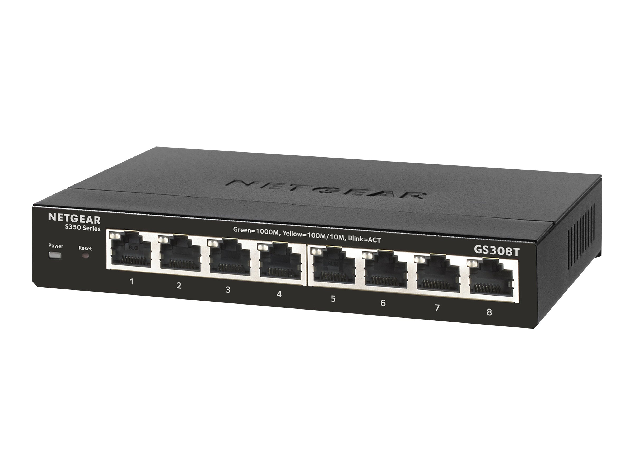 NETGEAR S350 Series 8-Port Gigabit Ethernet Smart Managed Pro Switch GS308T Vorderansicht
