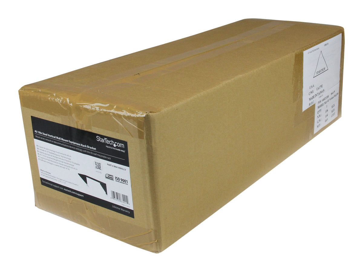 STARTECH.COM 4U 19 Zoll Wandmontage Rack Halterung - Vorderansicht