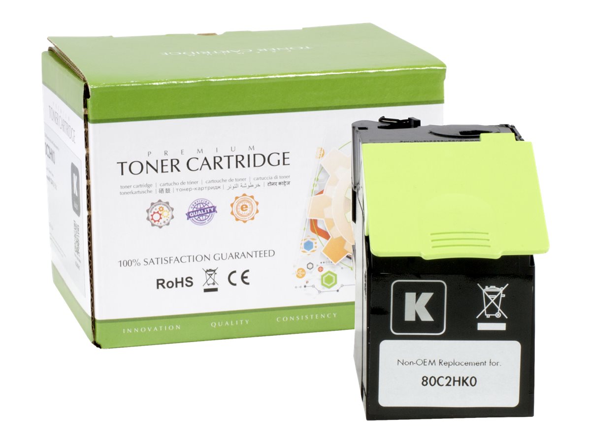 STATIC Toner cartridge compatible with Lexmark 80C2HK0 black - Vorderansicht