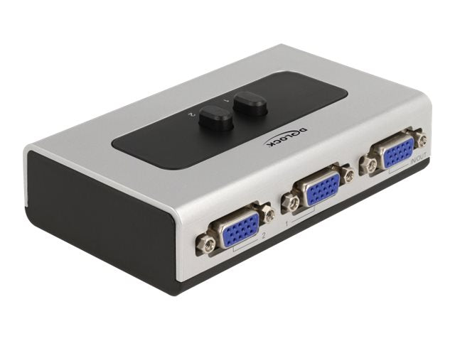 DELOCK Umschalter VGA 2 Port manuell bidirektional - Vorderansicht