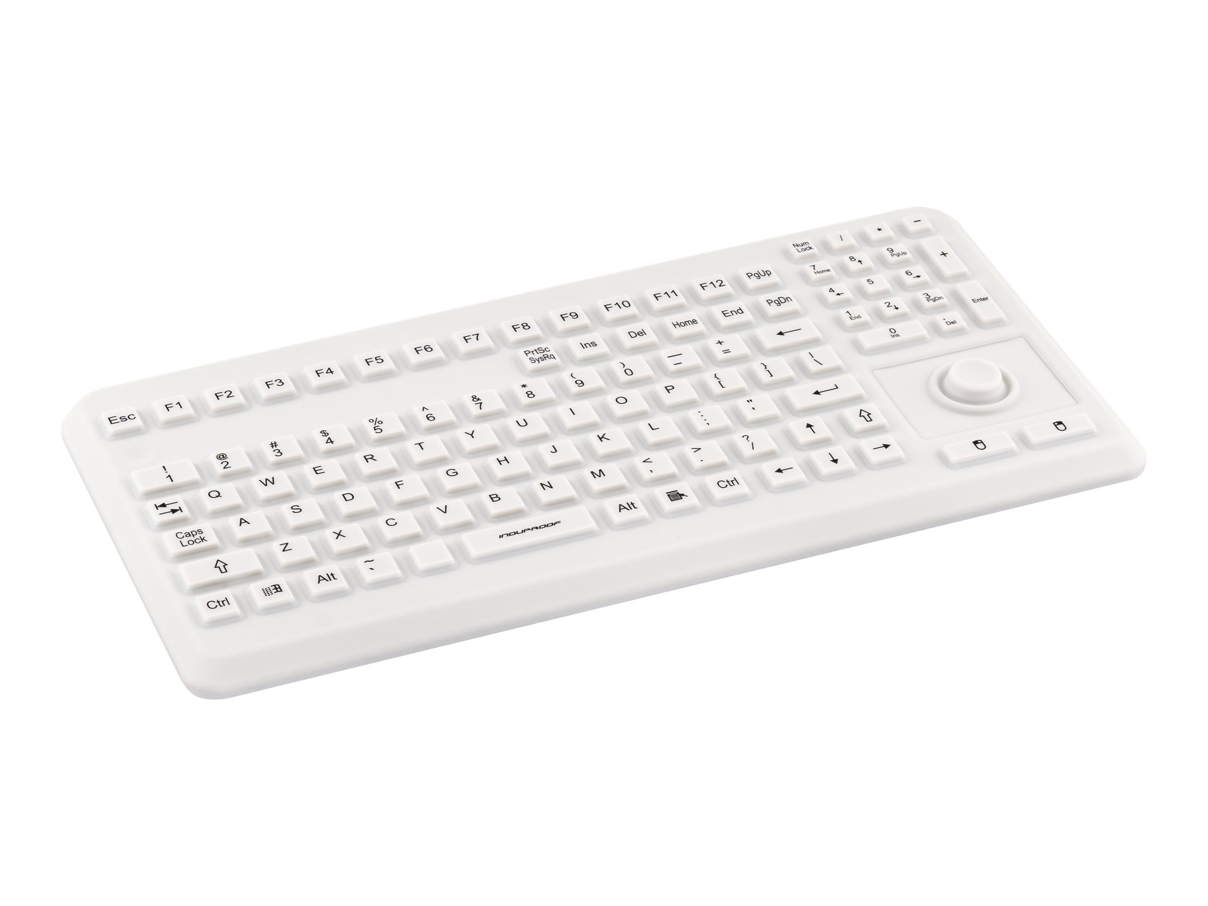 GETT InduProof Advanced Silikon-Tastatur mit Mausbutton IP68 wasserdicht desinfizierbar VESA USB Farbe grau Layout CH