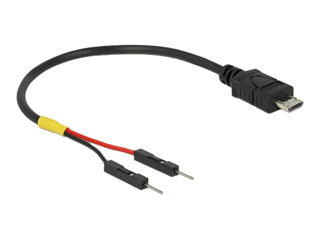 DELOCK USB Stromkabel micro-B auf 2 x Pfostenstecker einzeln Strom 10cm - Vorderansicht