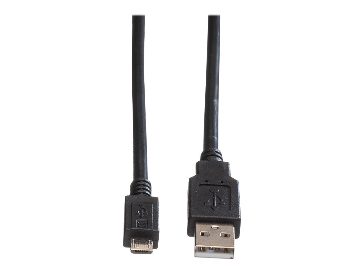 ROLINE USB 2.0 Kabel USB A ST - Micro USB B ST schwarz 0,15m Verpackung