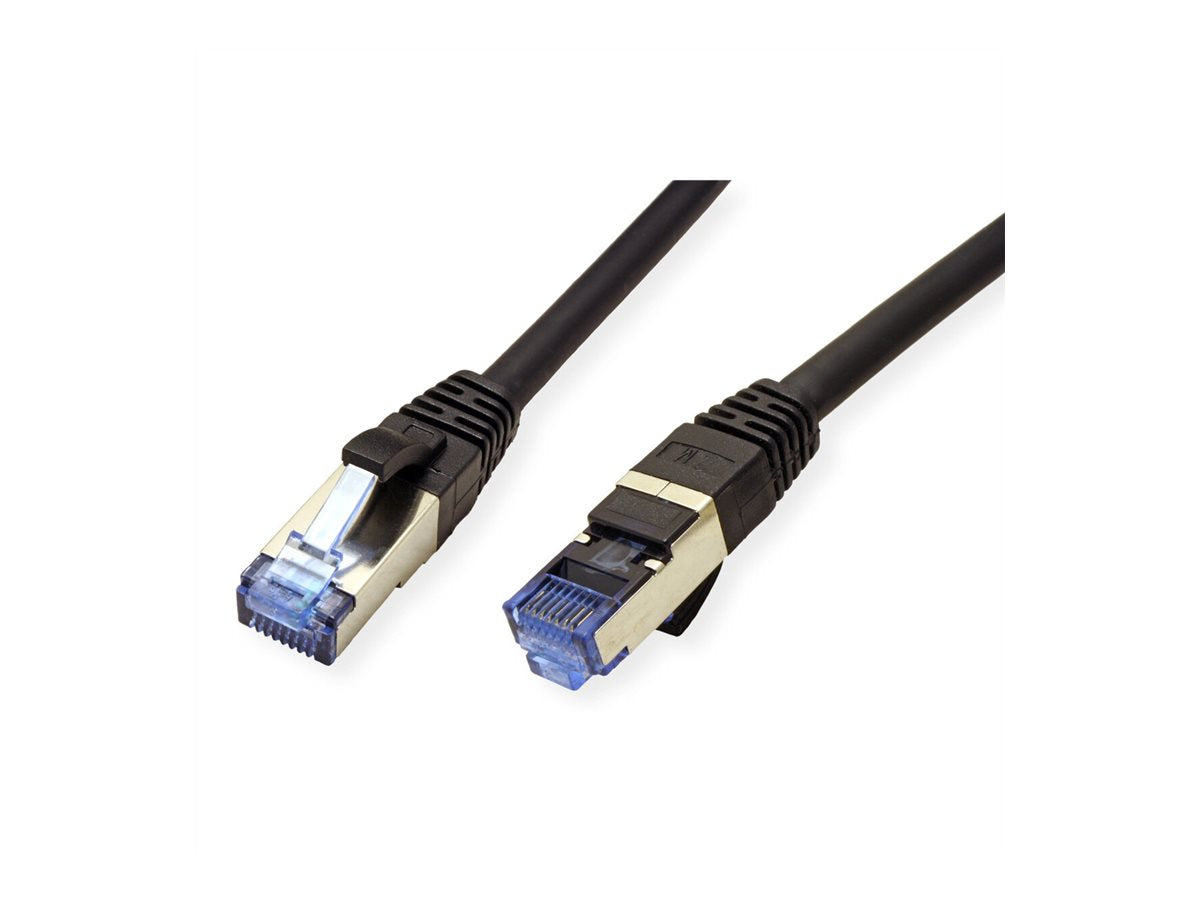 VALUE Patchkabel Kat.6A Class EA S/FTP PiMF LSOH schwarz 0,15m Verpackung