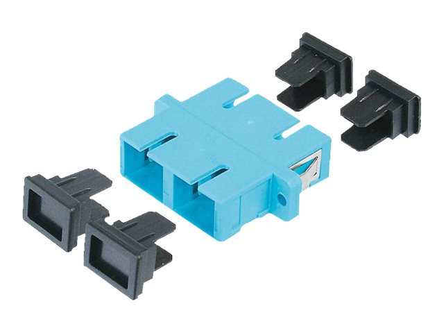 DIGITUS SC / SC Duplex Kupplung Farbe aqua Zirkonia Keramikhülse Kunststoffgehäuse Multimode inkl. Schrauben