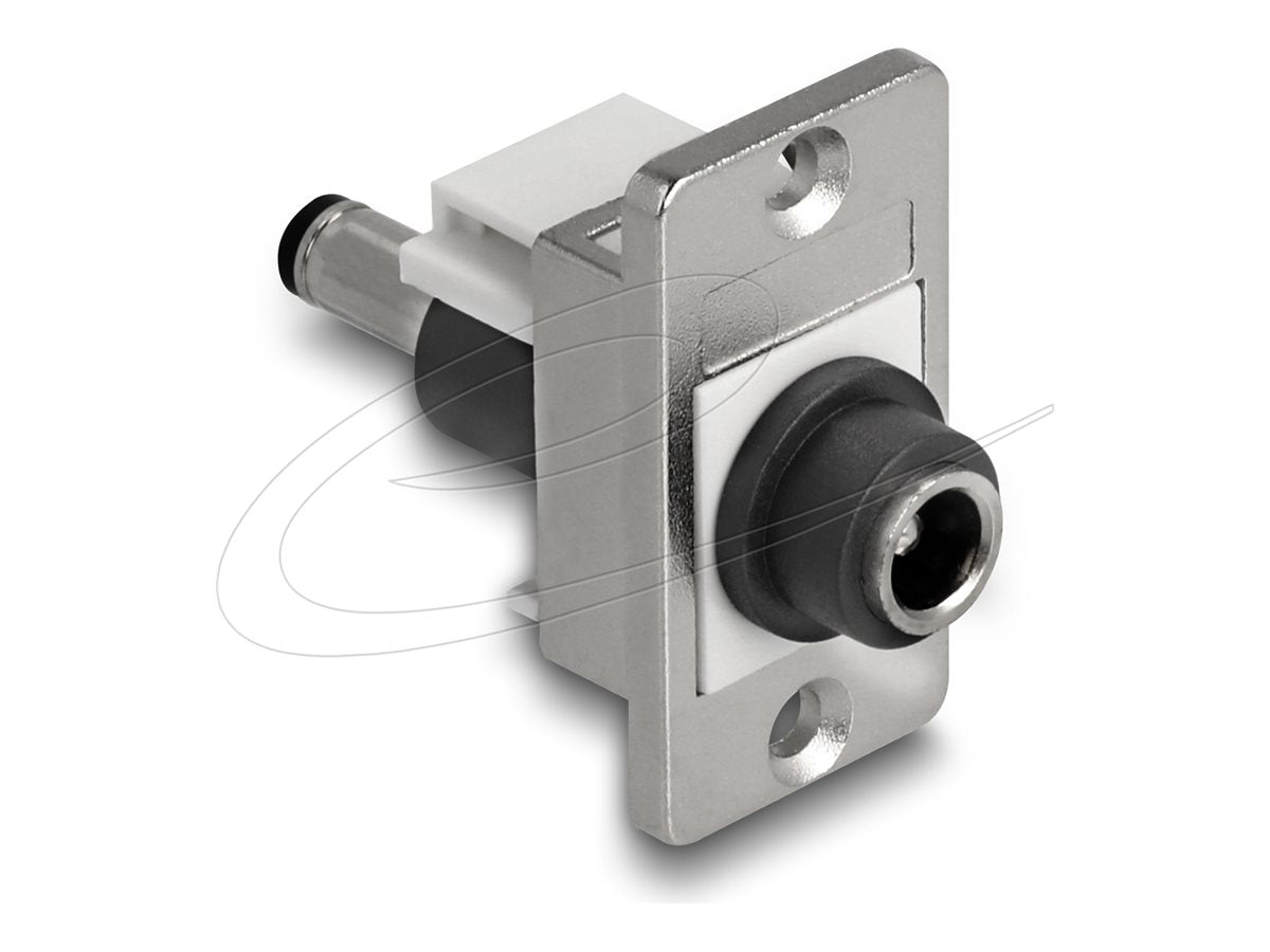 DELOCK Panel Mount DC 5,5 x 2,1mm Buchse zu DC 5,5 x 2,5mm Stecker - Vorderansicht