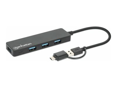 MANHATTAN 4-Port USB 3.0 Typ-C / Typ-A Kombo-Hub Detailansicht