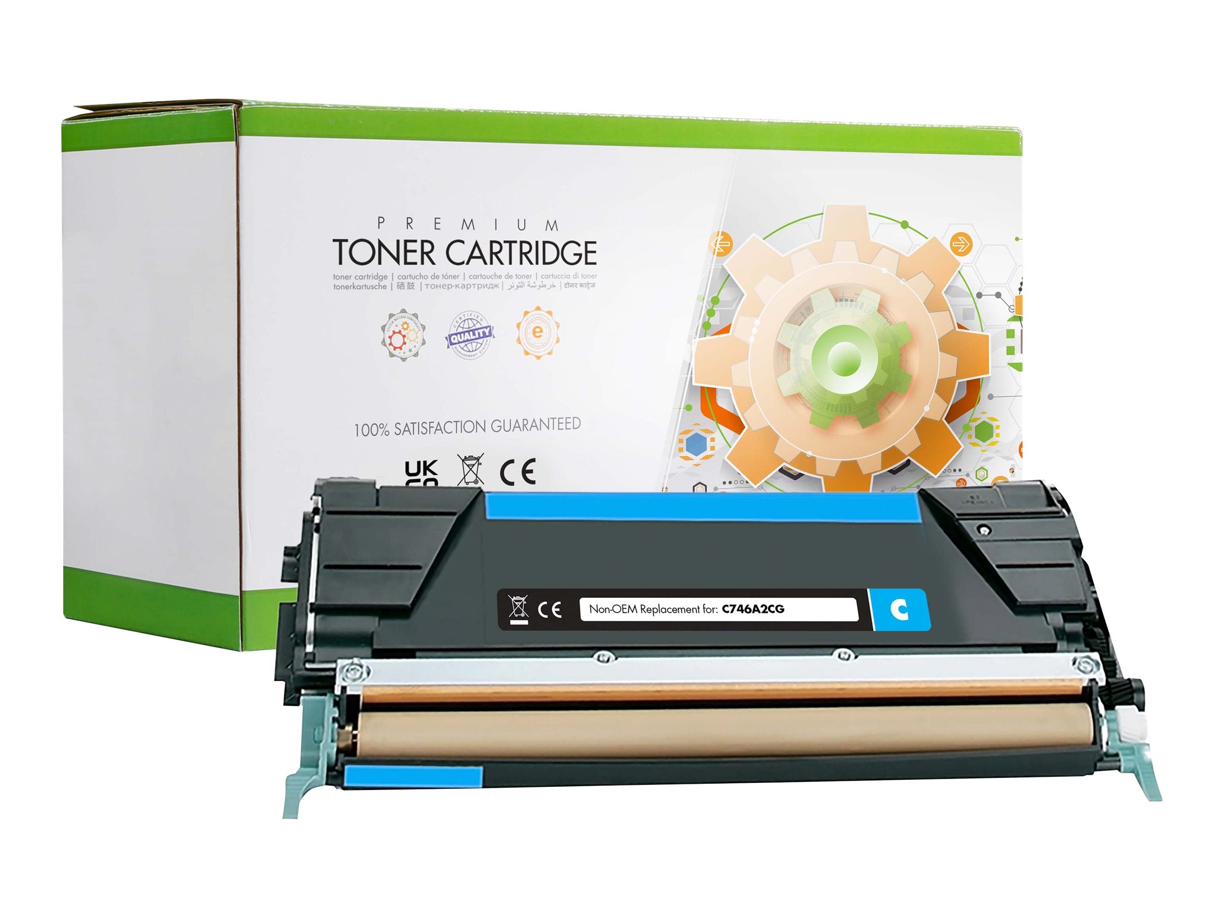 STATIC Tonerpatrone Lexmark C746A1CG cyan Vorderansicht
