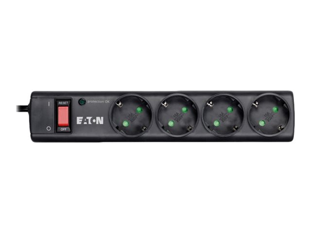 EATON Protection Strip PS4D Surge protector AC 220-250V 2500Watt output connectors 4 Black