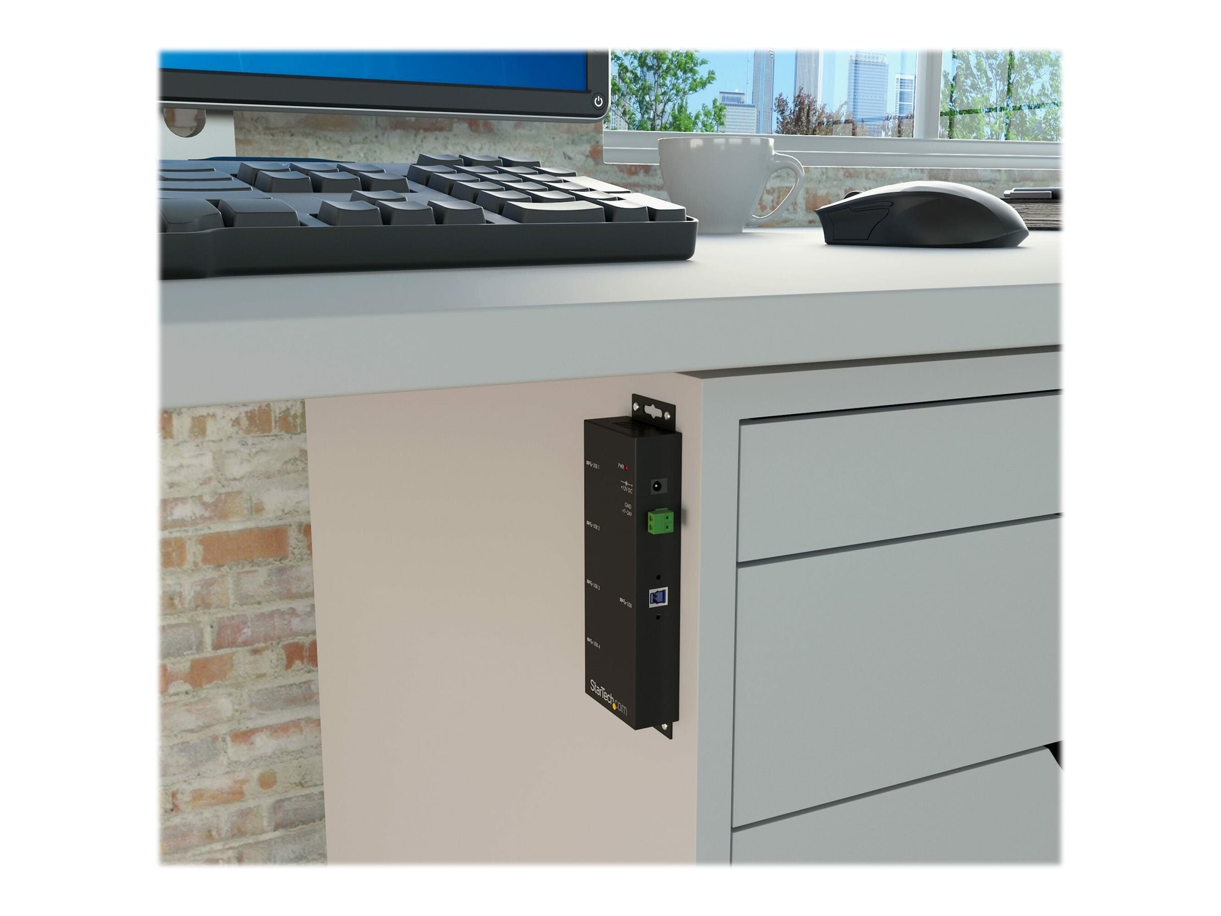 Vorderansicht des STARTECH.COM Mountable 4-Port Rugged Industrial USB 3.0 SuperSpeed Hub