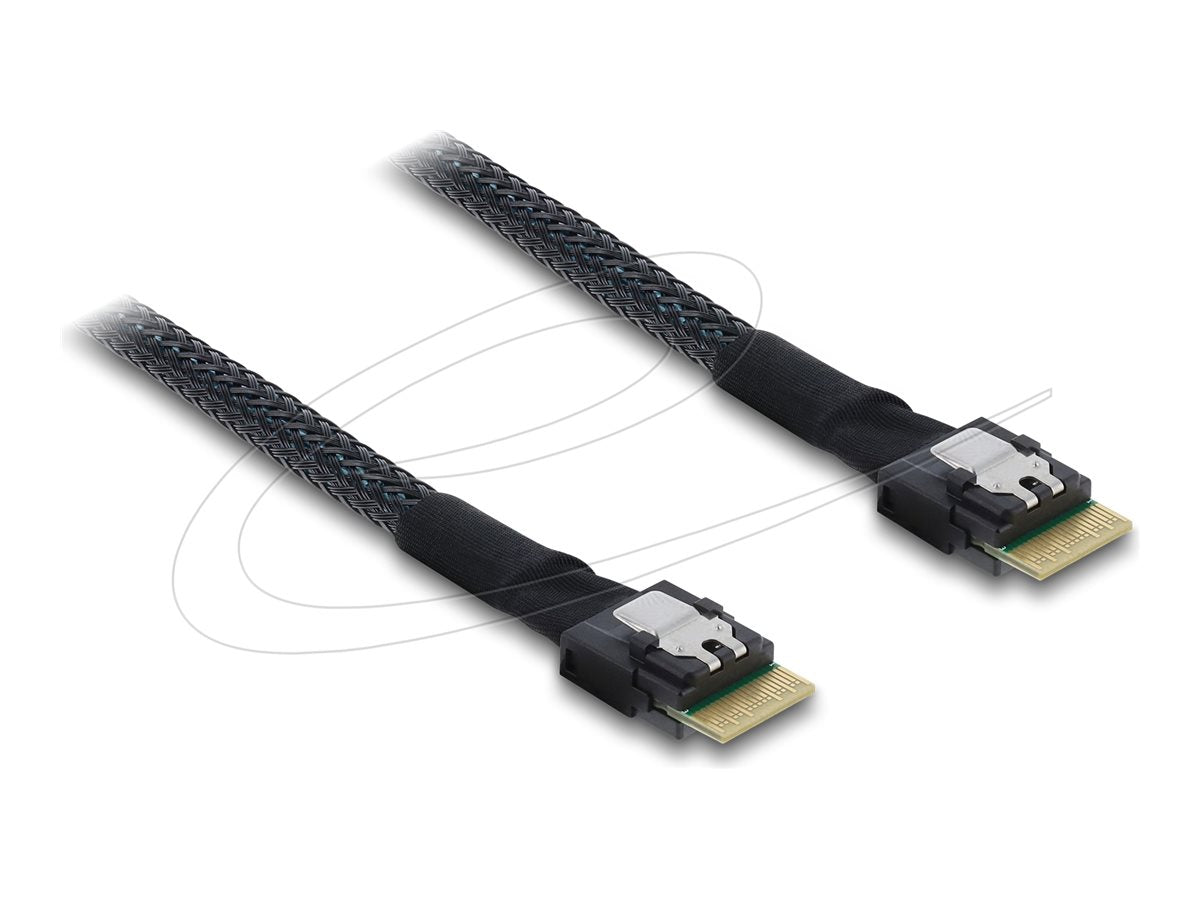 DELOCK PCIe 4.0 Kabel Slim SAS SFF-8654 4i zu Slim SAS SFF-8654 4i 0,5m - Vorderansicht