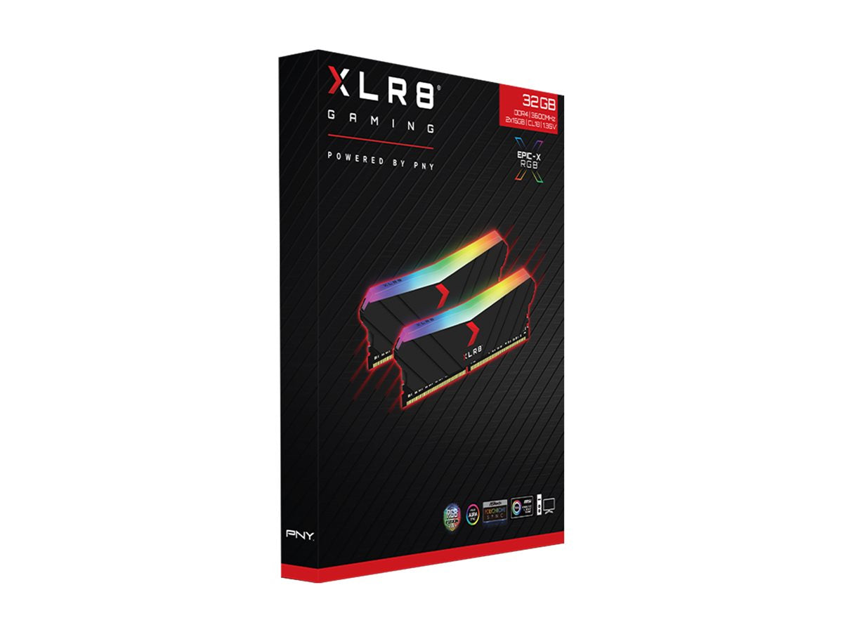 PNY XLR8 DDR4 32GB 2x16GB 3600MHz DIMM RGB Vorderansicht
