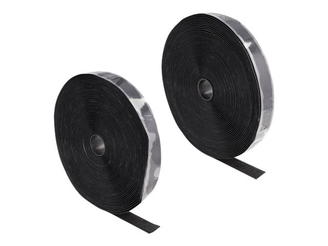 DELOCK Klettband selbstklebend 15m x 25mm schwarz - Vorderansicht