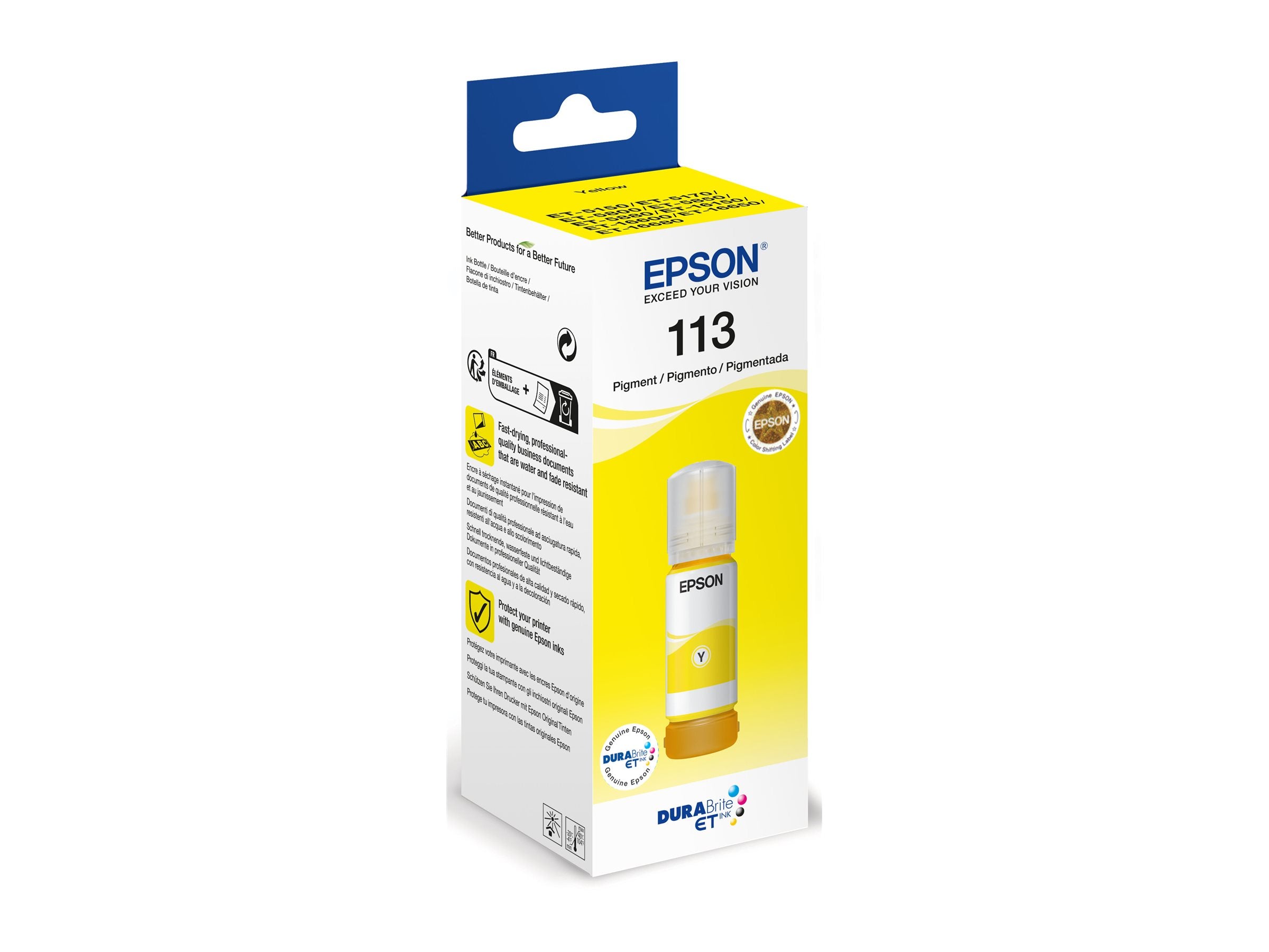 EPSON 6LB 113 EcoTank Pigment Yellow ink bottle - Vorderansicht
