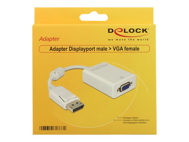 DELOCK Adapter Displayport-St > VGA-Bu weiss - Verpackung