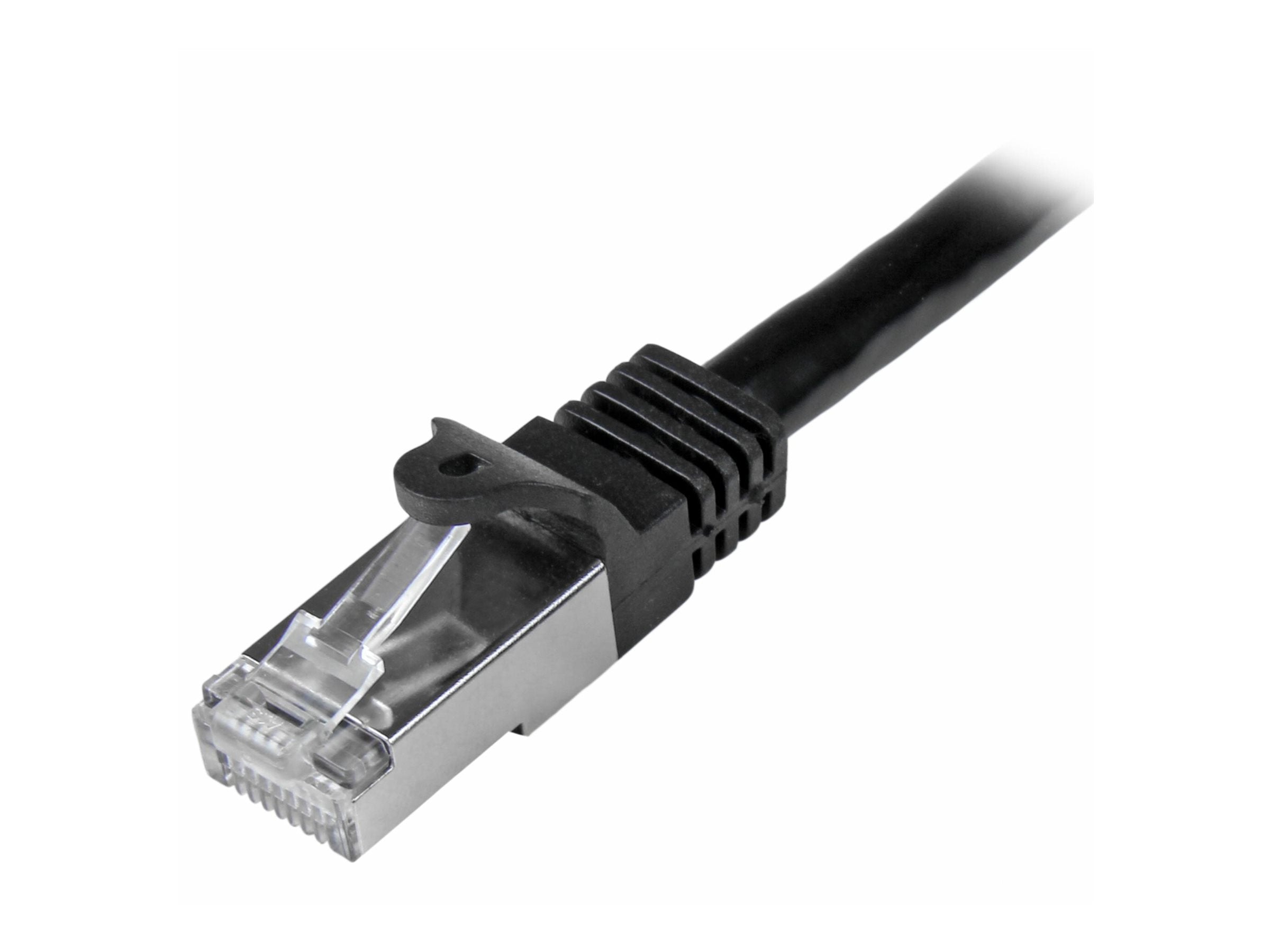 Vorderansicht des STARTECH.COM 0.5m Black Gigabit Snagless RJ45 SFTP Cat6 Patch Cable