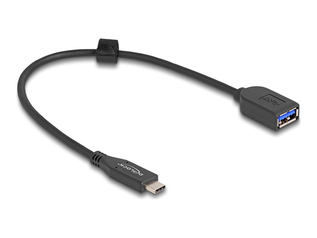 DELOCK USB 10 Gbps Kabel USB Type-C Stecker zu Typ-A Buchse 25cm - Vorderansicht
