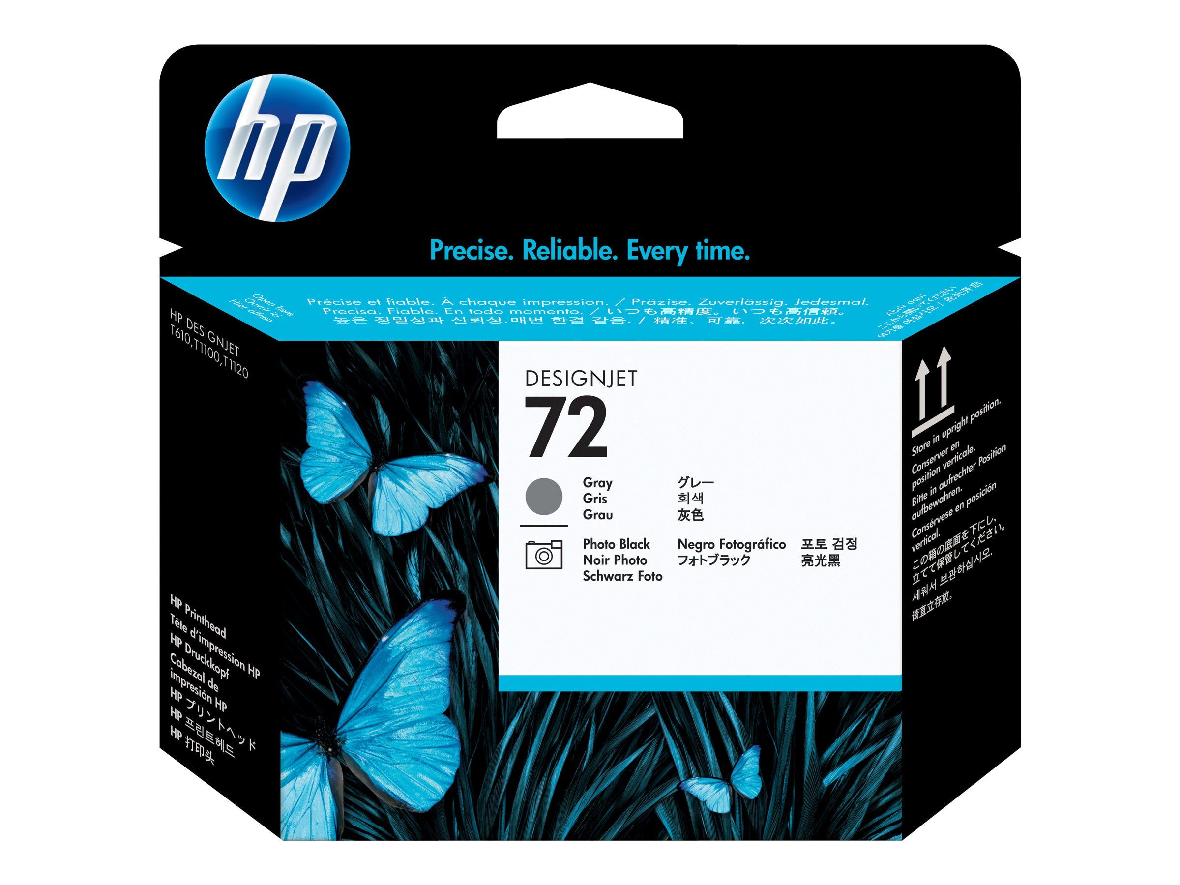 HP 72 Druckkopf C9380A grau und schwarz Foto - Vorderansicht