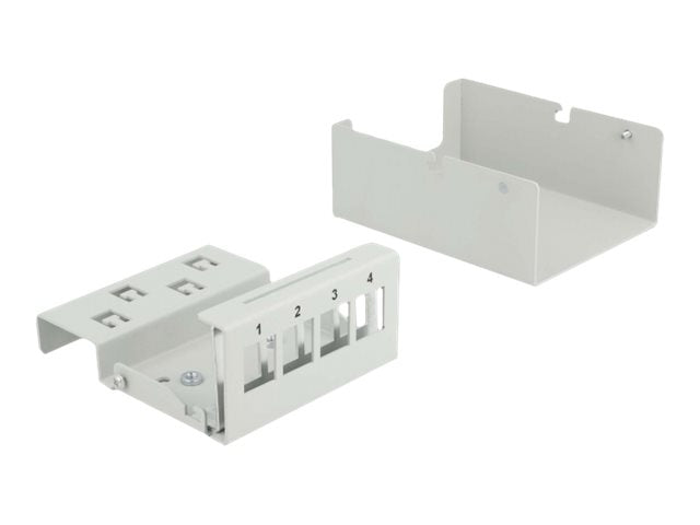 DELOCK Keystone Patchpanel 4 Port grau - Detailansicht