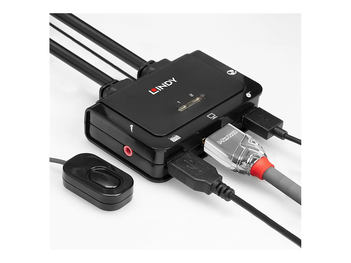 LINDY 2 Port HDMI 2.0 KVM Switch Detailansicht