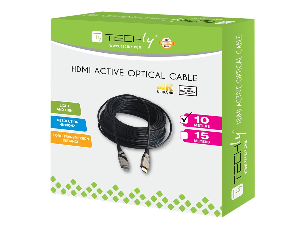 TECHLY HDMI 4K 60Hz AOC LWL Kabel Anschlussansicht
