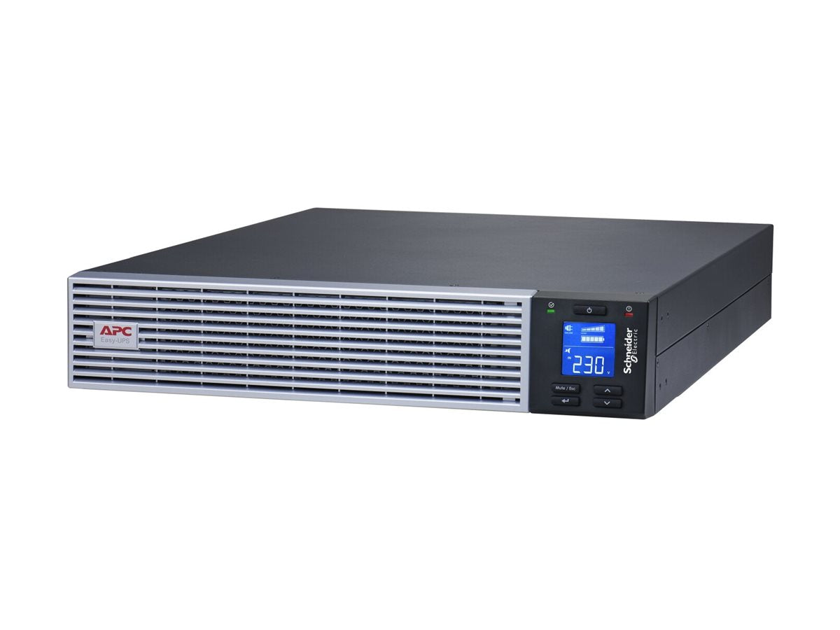 APC Easy UPS On-Line UPS Rack AC 230V 2700Watt 3000VA 1 x battery Li-ion RS-232 USB oc 7 2U 19 BK with silver