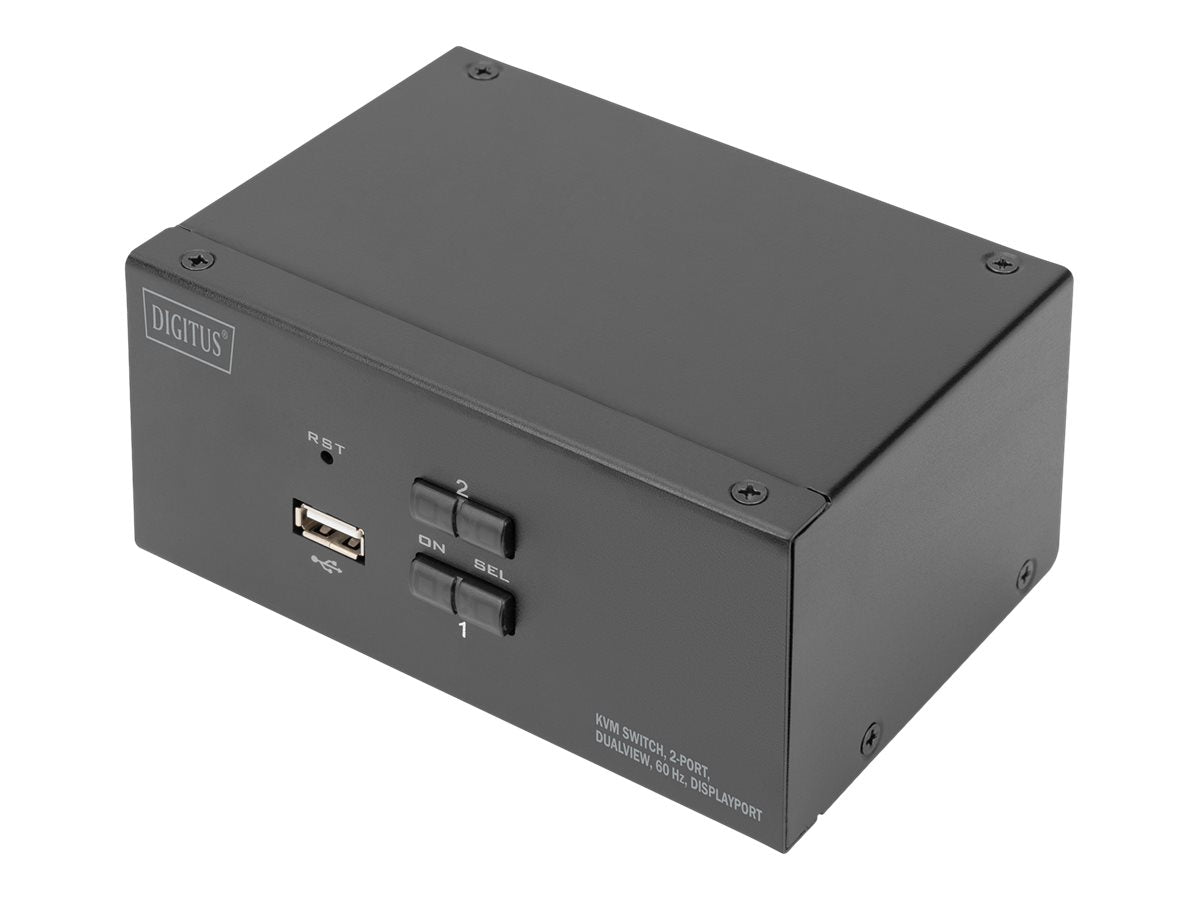 DIGITUS 2 Port Displayport DualView KVM Switch - Vorderansicht