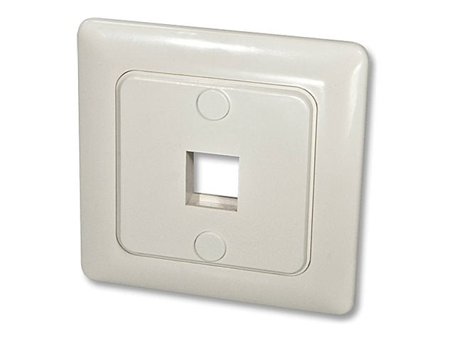 LINDY Wandanschlussdose f.1 Keystone Wanddose DE mit Abdeckung 80x80 - Vorderansicht