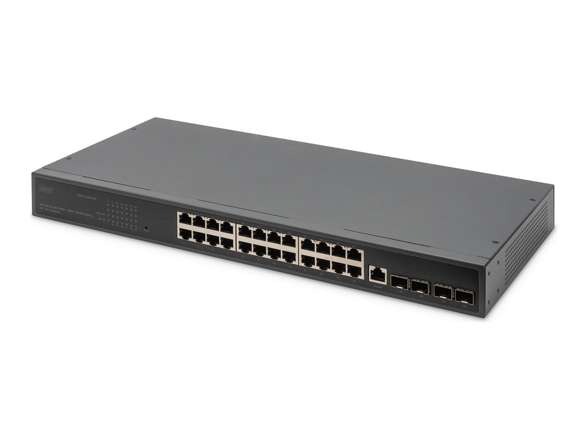 DIGITUS 24 Port GE 4 SFP+ UPLINK L3 Switch Vorderansicht