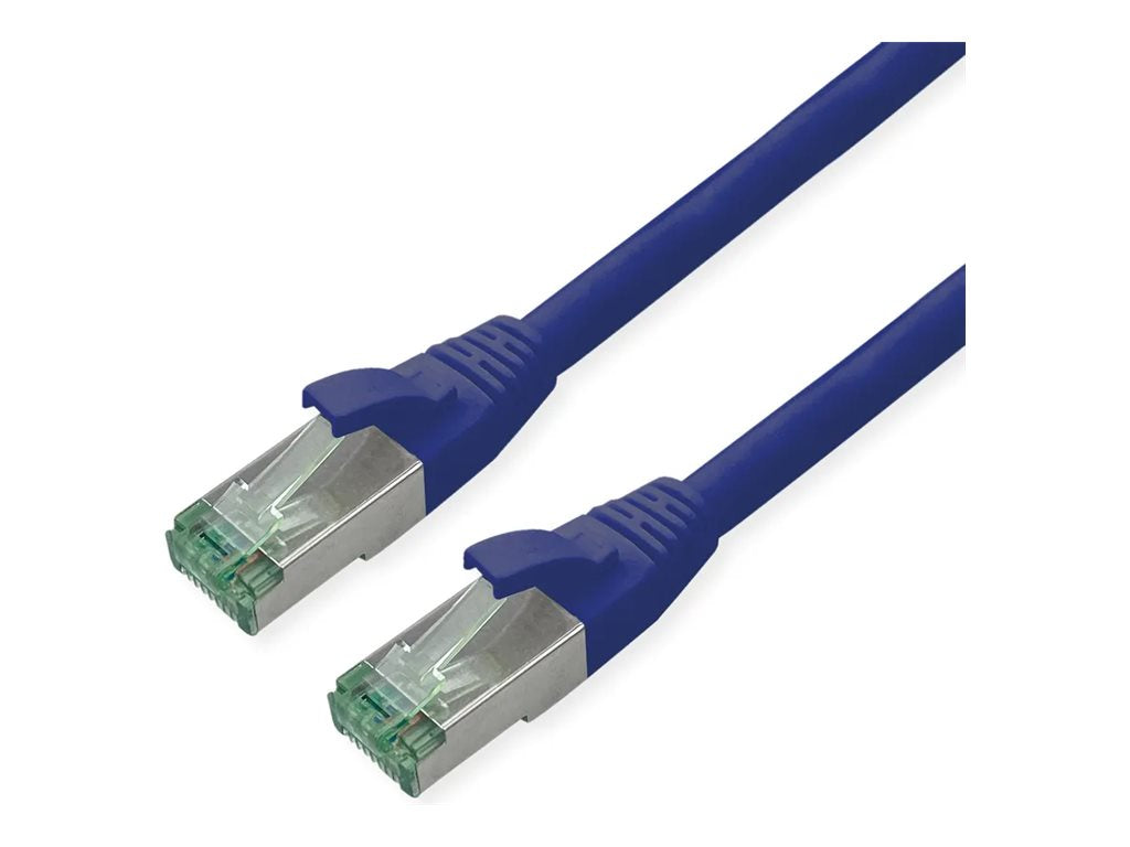 ROLINE RM Patchkabel Kat.6A S/FTP PiMF blau 3m - Vorderansicht