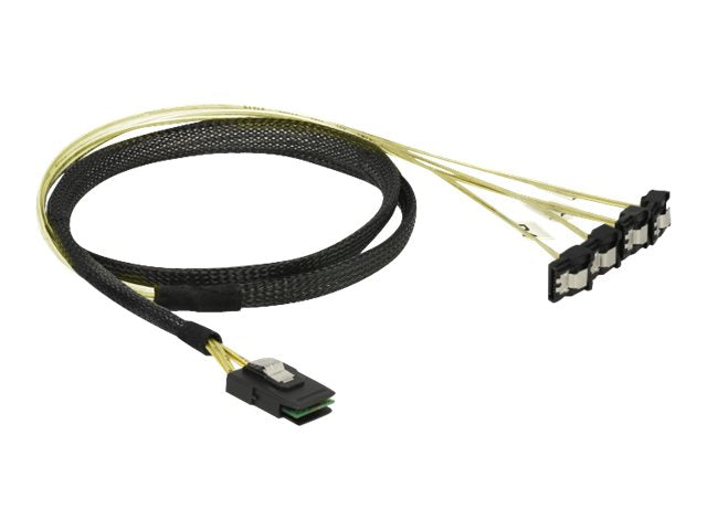 DELOCK Kabel Mini SAS SFF-8087 > 4 x SATA 7 Pin gewinkelt 1 m - Vorderansicht