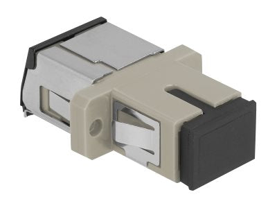 DELOCK LWL Kupplung mit Laserschutzklappe SC Simplex Buchse zu SC Simplex Buchse Multimode beige