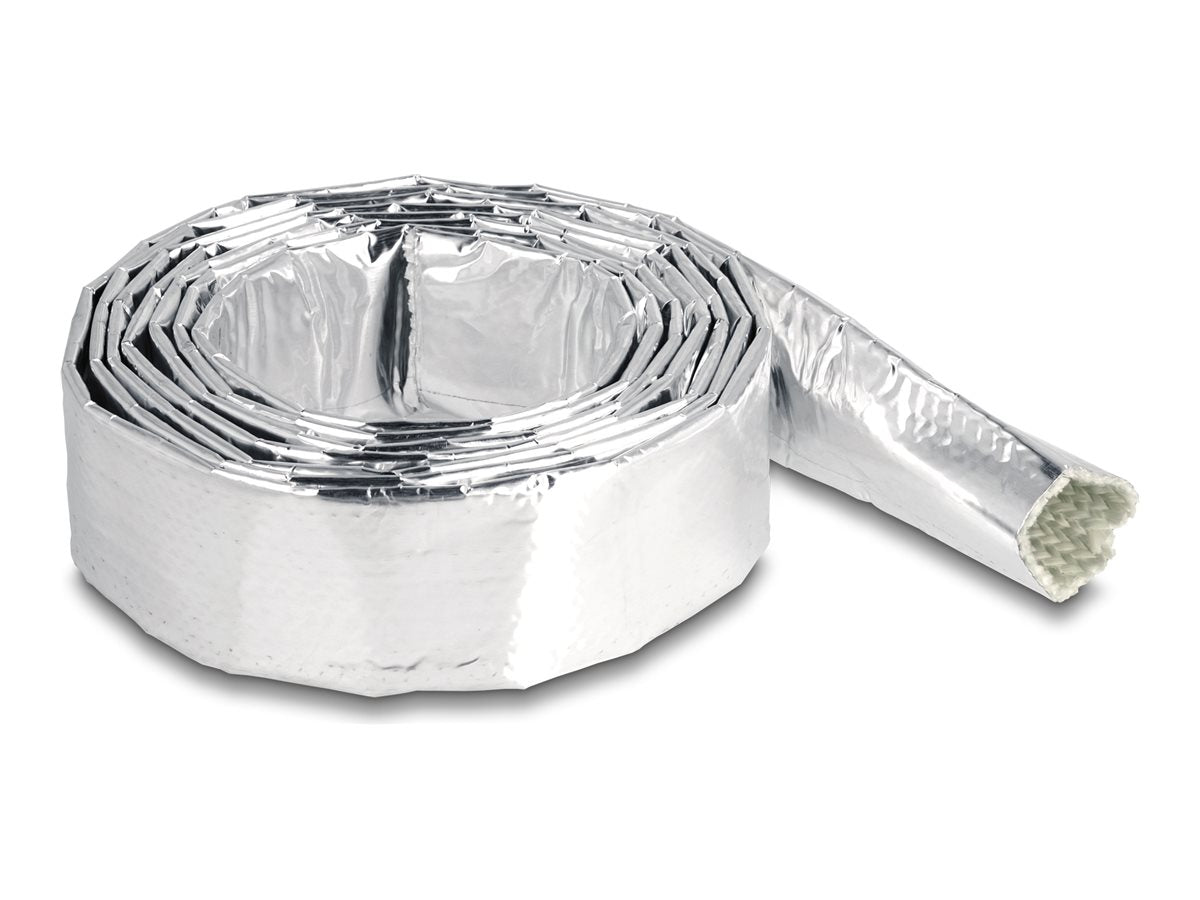 DELOCK Kabelschlauch aus Glasfasergeflecht und Aluminium 2m x 20mm - Vorderansicht