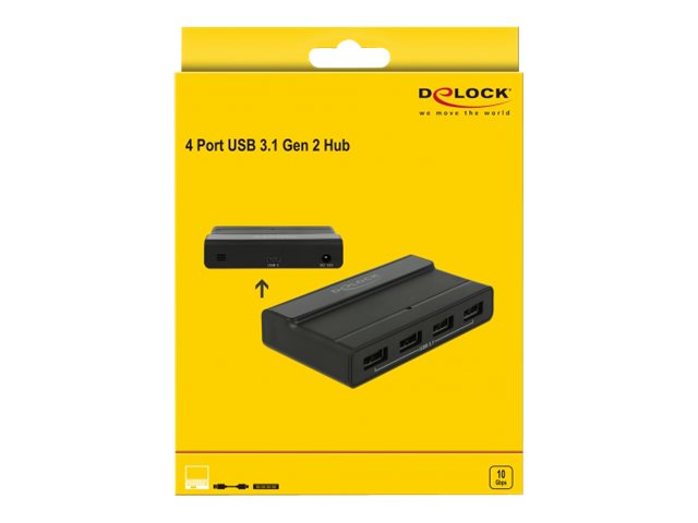 DELOCK Externer USB 3.1 4 Port Hub Vorderansicht