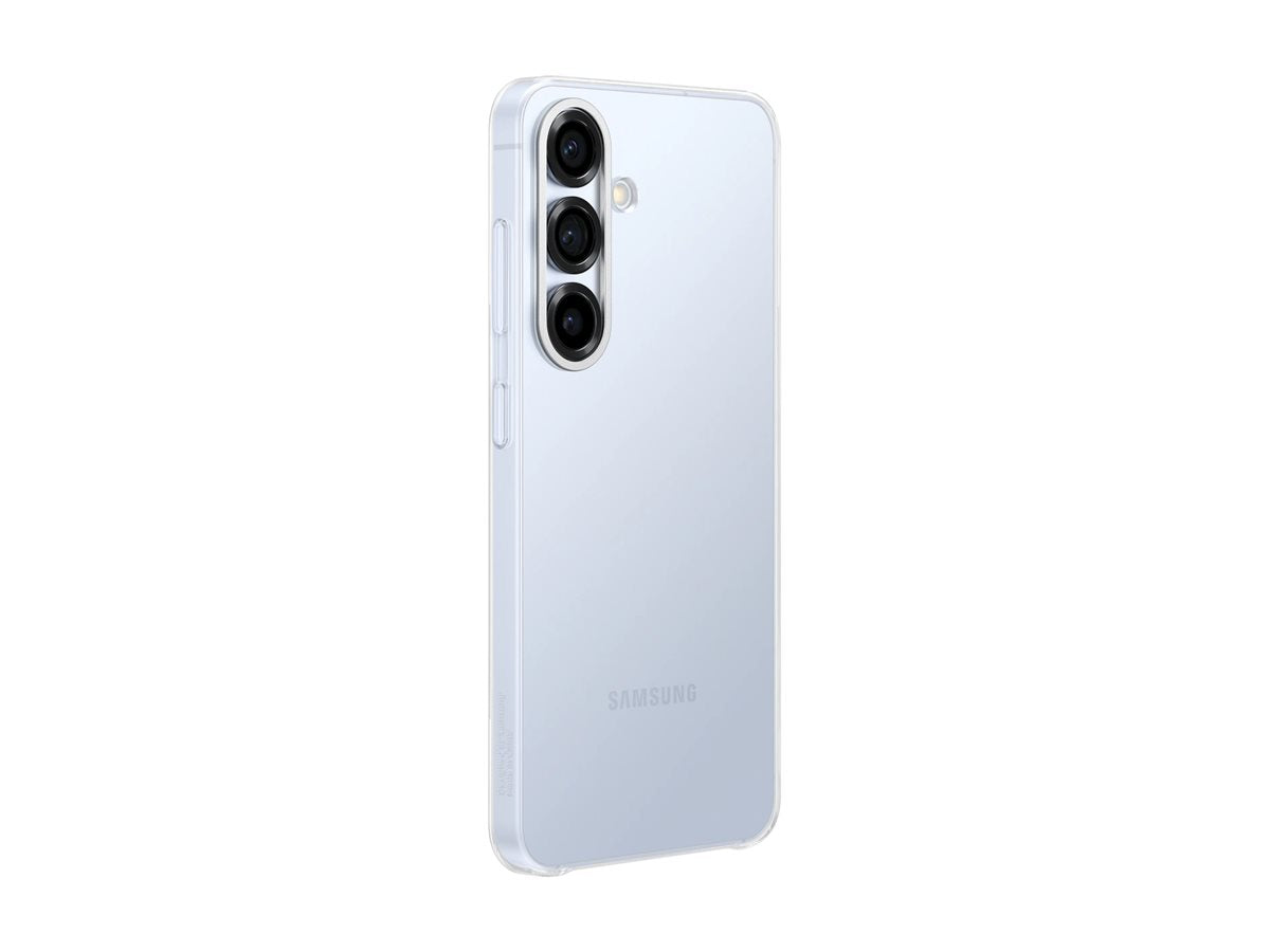 SAMSUNG Clear Case Galaxy S25 Transparent auf einem Tisch
