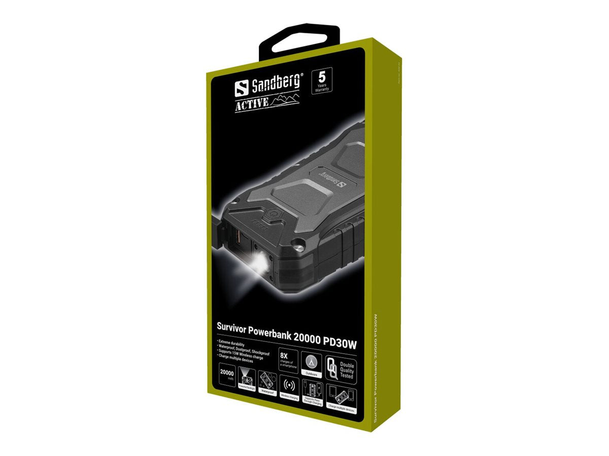 SANDBERG Survivor Powerbank 20000 PD30W Vorderansicht